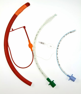 Three sizes of endotracheal tubes