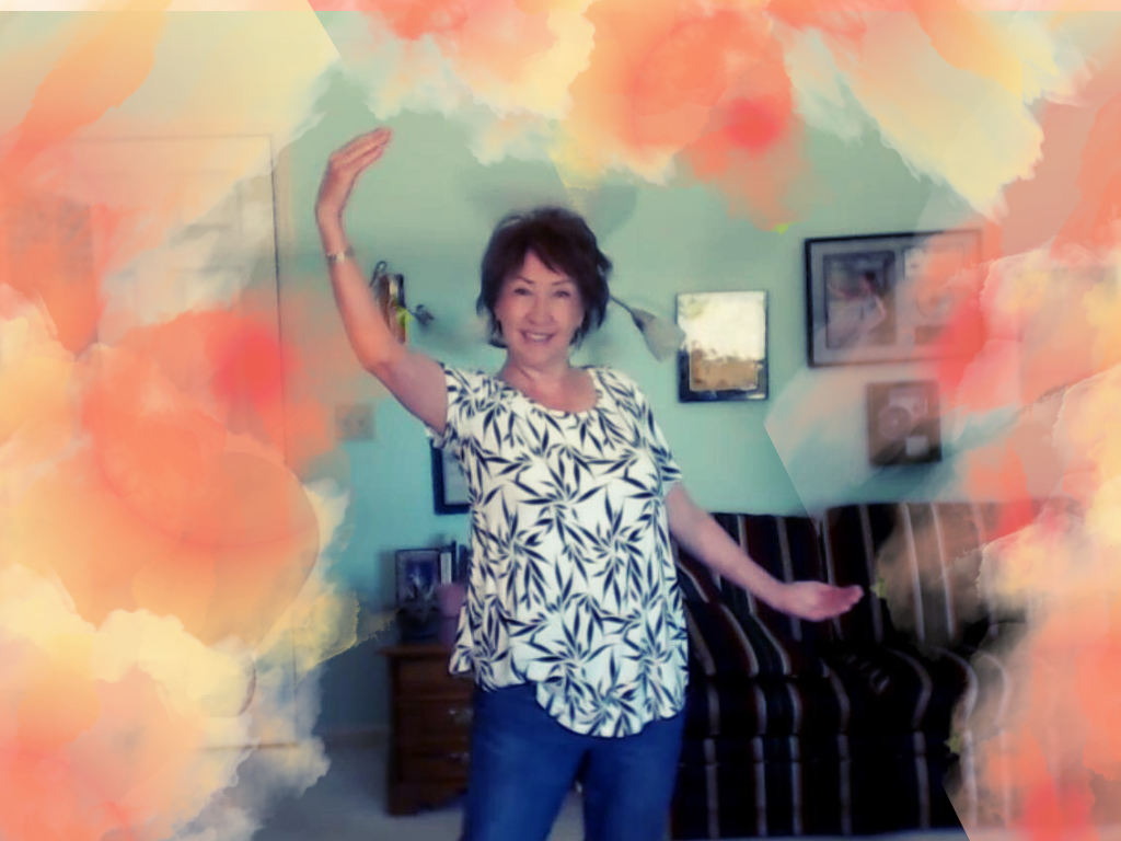 Vocal coach spreading hands demonstrating higher and lower vocal range