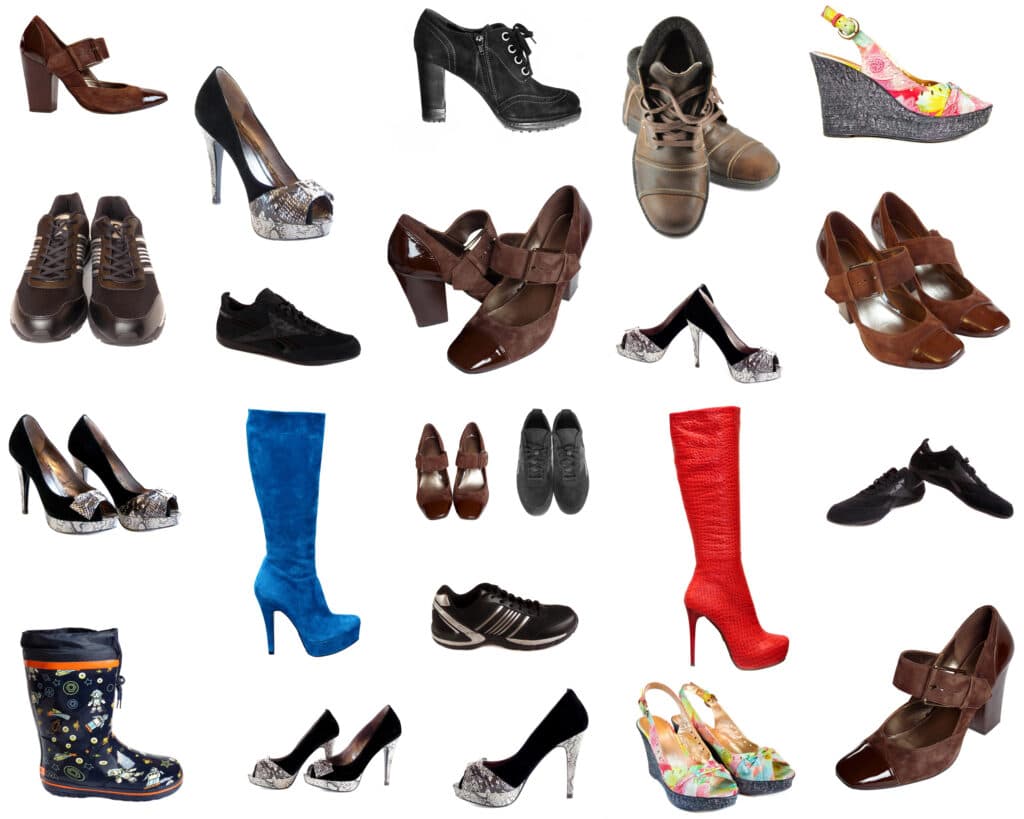 Different types of shoes for stage performance