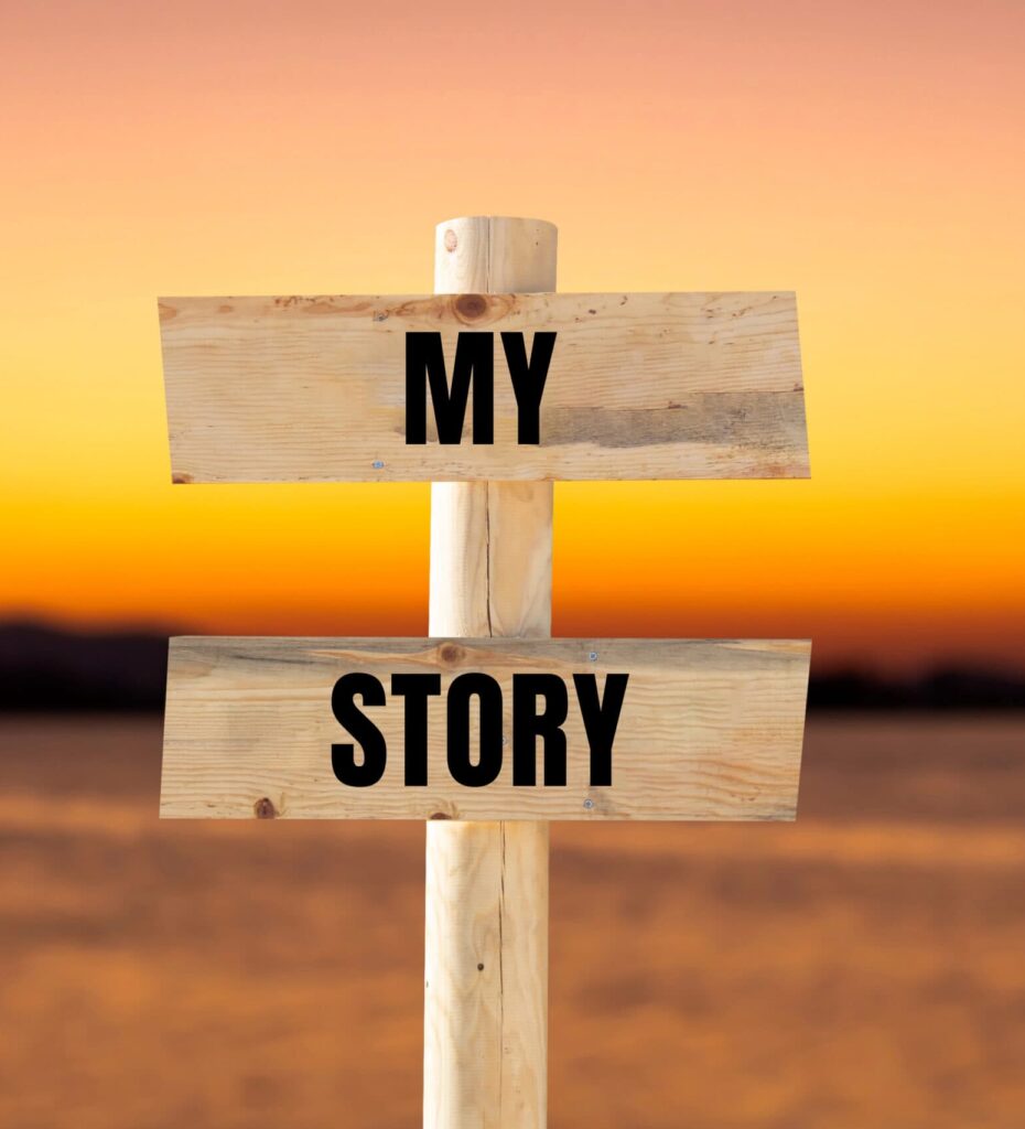 Sign post saying 'My Story'